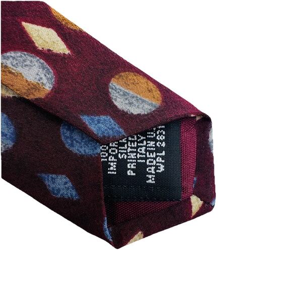 NEW HALSTON GEOMETRIC DESIGN 100% ITALIAN SILK TIE MADE IN USA 3.75 x 57 - Picture 3 of 4